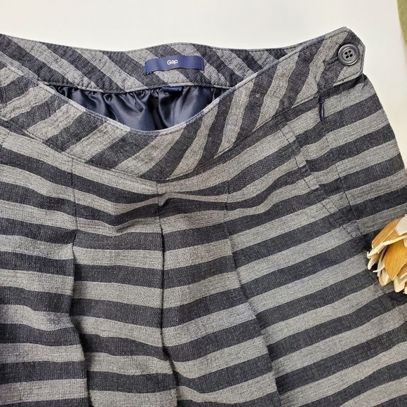 NEW Gap Thick Cotton Charcoal Grey Stripe Skirt 6 - Picture 13 of 15